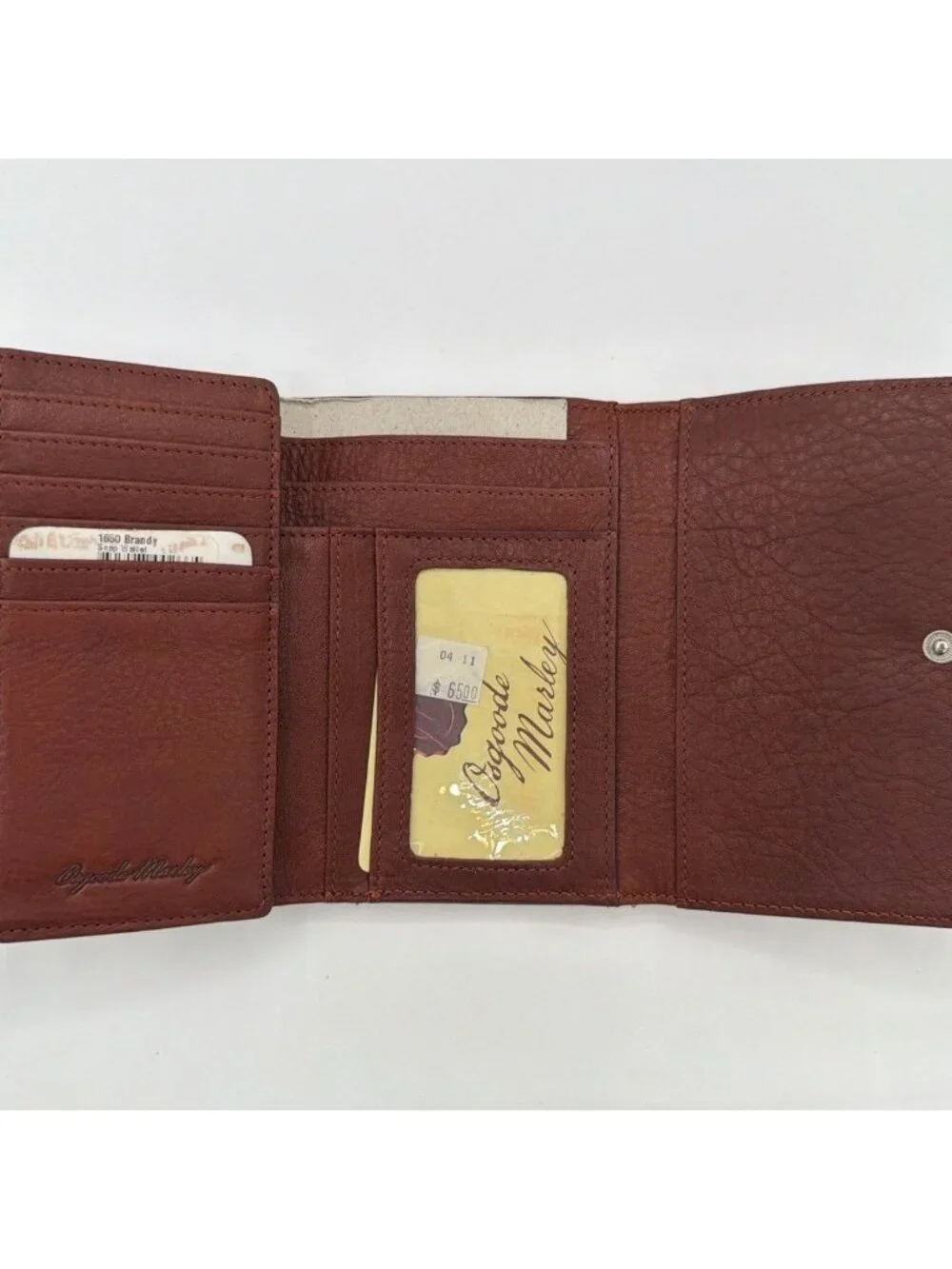 Osgoode Marley Leather Wallet, 17 Card Slots Pockets, Snap Closure, Brandy Color
